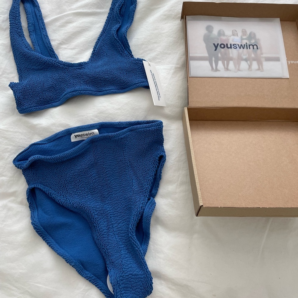 YOUSWIM Eva High Waist Two-Piece - INDIGO/ Stretch I swimsuit NWT in box
